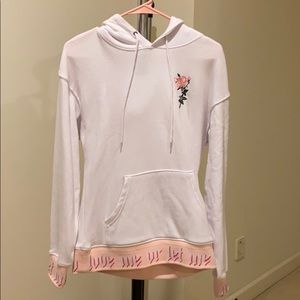 Pink and white hoodie